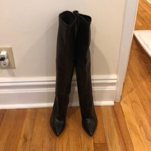 Francesca Sacco black leather heeled boots